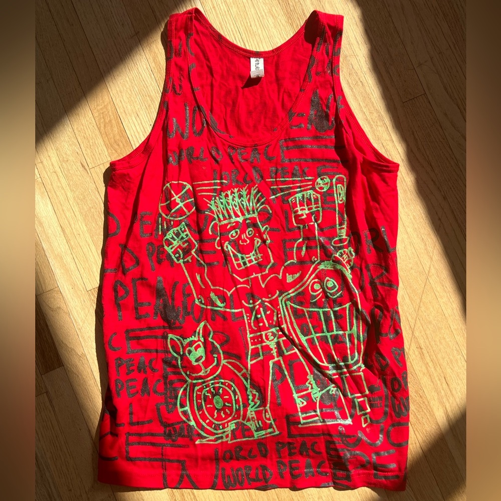 SNOW MILK “World Peace” Collection Red Tank, M